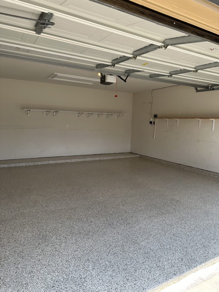 Finished garage epoxy floor